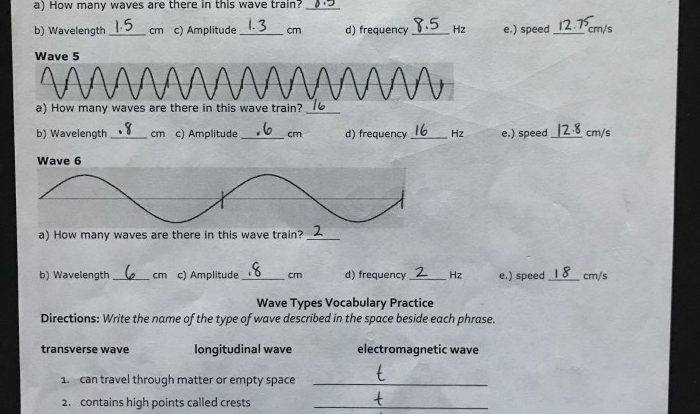 Wave worksheet 1 answer key