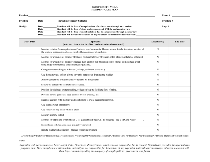 Nursing notes charting urinary catheter documentation example