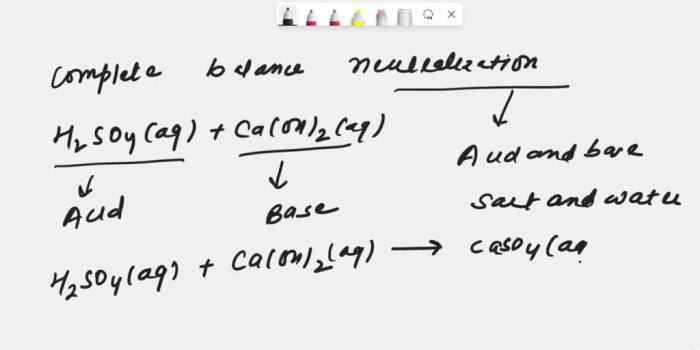 Complete the balanced neutralization equation for the reaction below