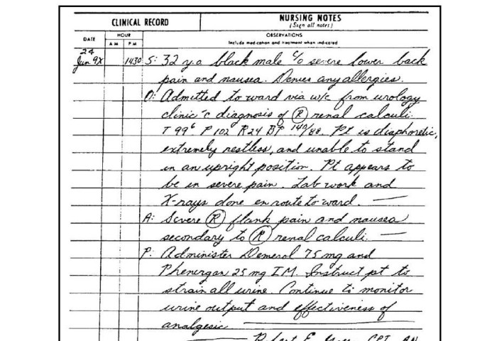 Nursing notes charting urinary catheter documentation example